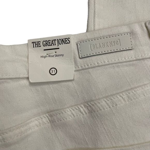 BLANKNYC WHITE THE GREAT JONES BUTTON FLY HIGH RISE SKINNY JEANS size 31 NEW! - Picture 6 of 11